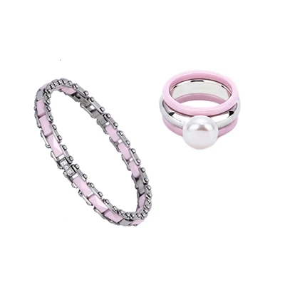 Модный гламурный ювелирный набор, серьги и кольцо с кристаллами в виде звезды, черно-белый керамический Модный комплект для женщин, подарки для свадебной вечеринки - Окраска металла: Style 11