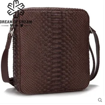 

mengzhongmeng New style imported python skin single shoulder bag men's bag of personality slant cross real leather