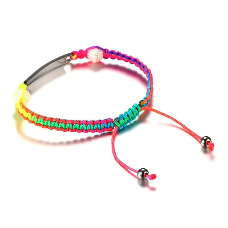 Vnox Free Engraving Girl Children Medical Bracelets ID Jewelry Stainless Steel Kid Emergency Alert Jewelry Adjustable Length