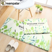 Модные домашние листья бархатные коврики в дверной коврик для ног зеленого длинного дверь кухни, ванной нескользящий абсорбирующий коврик BD165A