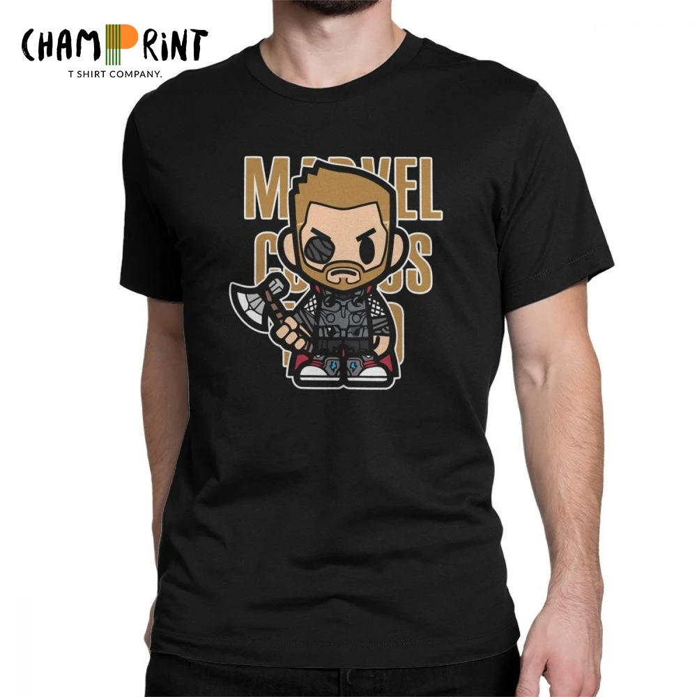 

Thor Funny T-Shirts for Men Marvel's The Avengers Amazing Pure Cotton Tee Shirt O Neck Cartoon T Shirts Gift Idea Cute Clothes
