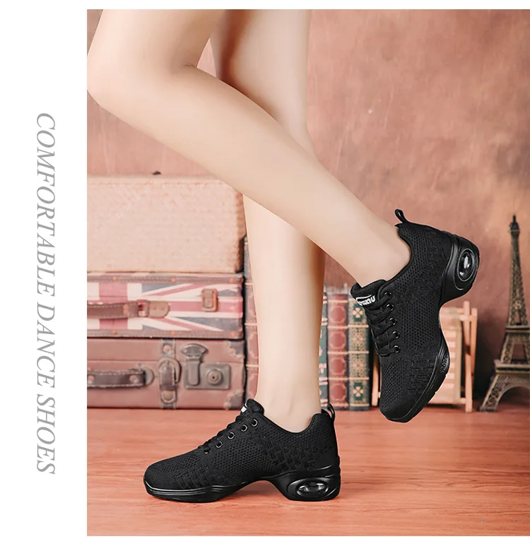 Sneakers Dance Shoes For Women Flying Woven Mesh Comfortable Modern Jazz Dancing Shoes Girls Ladies Outdoor Sports Shoes S-919