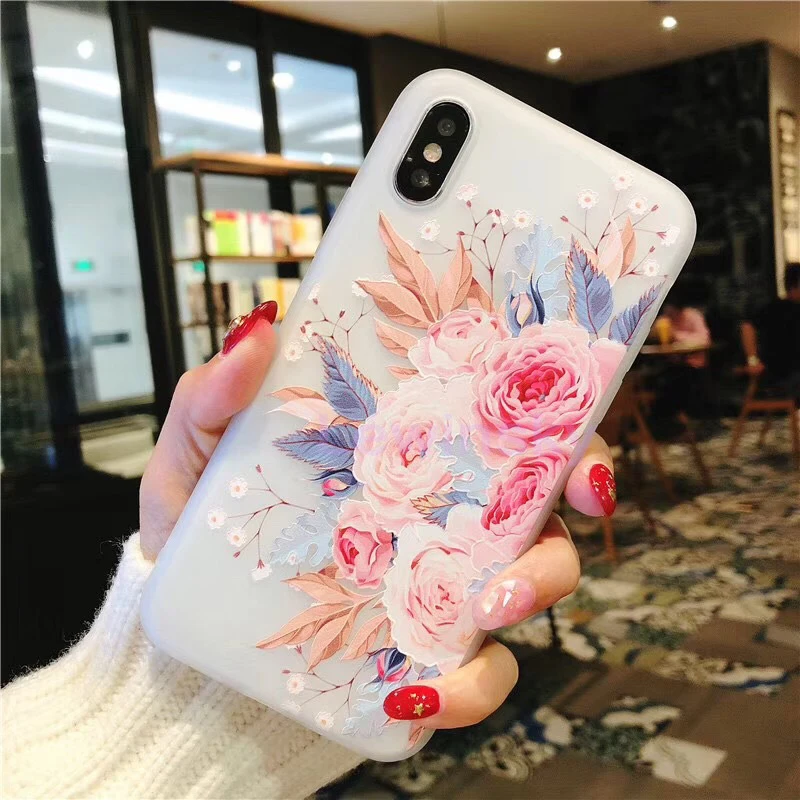 

3d Relief Flower Silicon Phone Case For Redmi Note 7 6 5 pro 5A prim Soft TPU CoveFor Xiaomi Mi 9 8 A2 6X S2 Rose Floral Cases