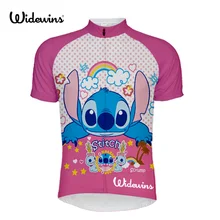 stitch Brand Outdoor Sports Cycling Jersey Team Ropa Ciclismo Wear scrump Women Short Sleeve Lady Shirts Tops 5807