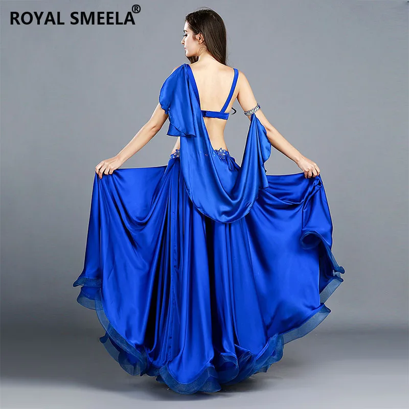 Najtaniej Profesjonalne stroje do tańca brzucha damskie elegancja orientalny zestaw do tańca Bellydance Top biustonosz długi spódnica garnitur stroje dla kobiet i dziewcząt