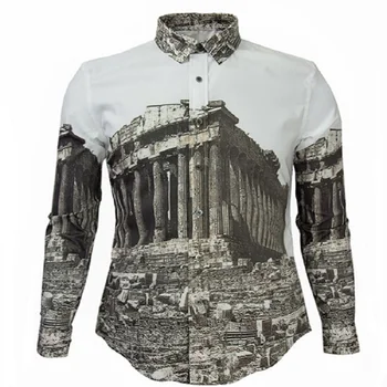 

New Design European Man Retro Printing Shirt Male Slim Shirt Long Sleeve Top Cotton Fashion Shirts