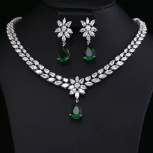 Цвет лучшее качество Блестящий Кристалл циркония серьги и ожерелье Ювелирные наборы и другие аксессуары для свадебного платья