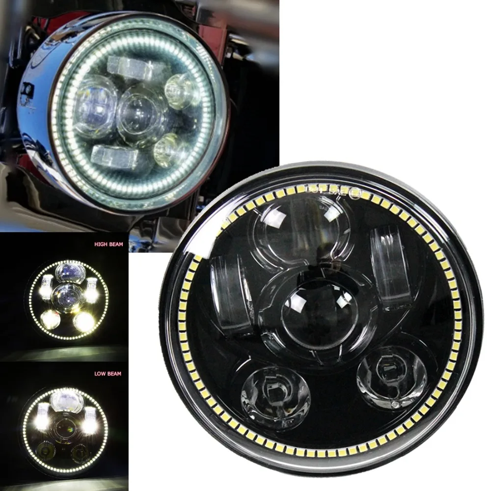 

Motorcycle 5-3/4 5.75"Moto LED Headlight for Harley Davidson 883,low rider,wide glide Headlamp Projector Driving Light