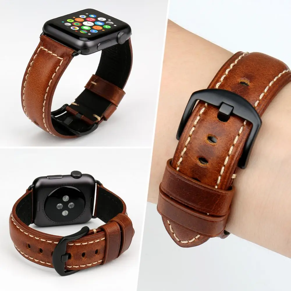 Ремешок из натуральной кожи для Apple Watch 38 мм 42 44 40 мм|iwatch bracelet|apple watch strapapple strap 38mm |