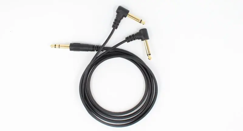 

10pcs Gold Plated 6.35mm Stereo Male to 2x1/4" 6.35 Male Convertor Mono Right Angle Splitter Adapter 5ft Guitar Y Cable