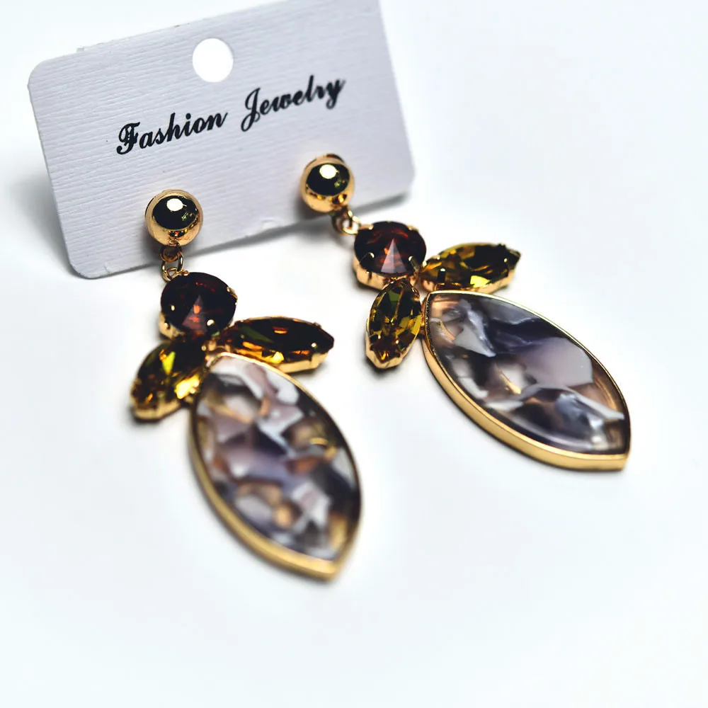 clear crystal earrings trendy jewelry fancy beautiful cute classic ladie girls fashion earrings for women flower drop earrings