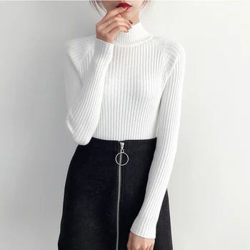 

Good Quality Comfy Turtleneck Sweater Women Korean Style Pullover Jumper Winter Top Knitted Sweater Pull Femme Warm Pullovers