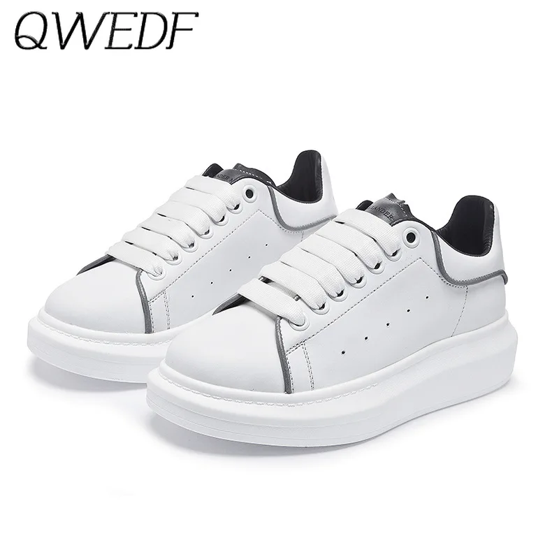 

Spring New Reflective Wedge Fashion White Shoes Woman Platform Ladies Casual Shoes Comfortable Breathable Mesh Sneakers N1-40
