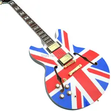 Guitar high quality custom electric guitar flag British white hollow body free shipping