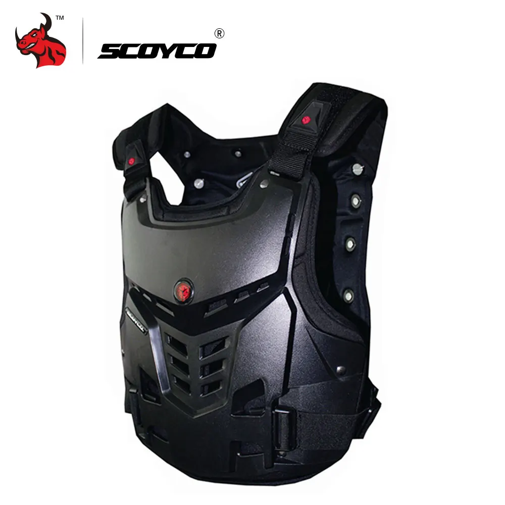 black vest SCOYCO мотоциклетная Броня мотоциклетная нагрудная задняя защита снаряжение броня для мотокросса гоночный жилет мотоциклетное защитное оборудование - Цвет: black vest