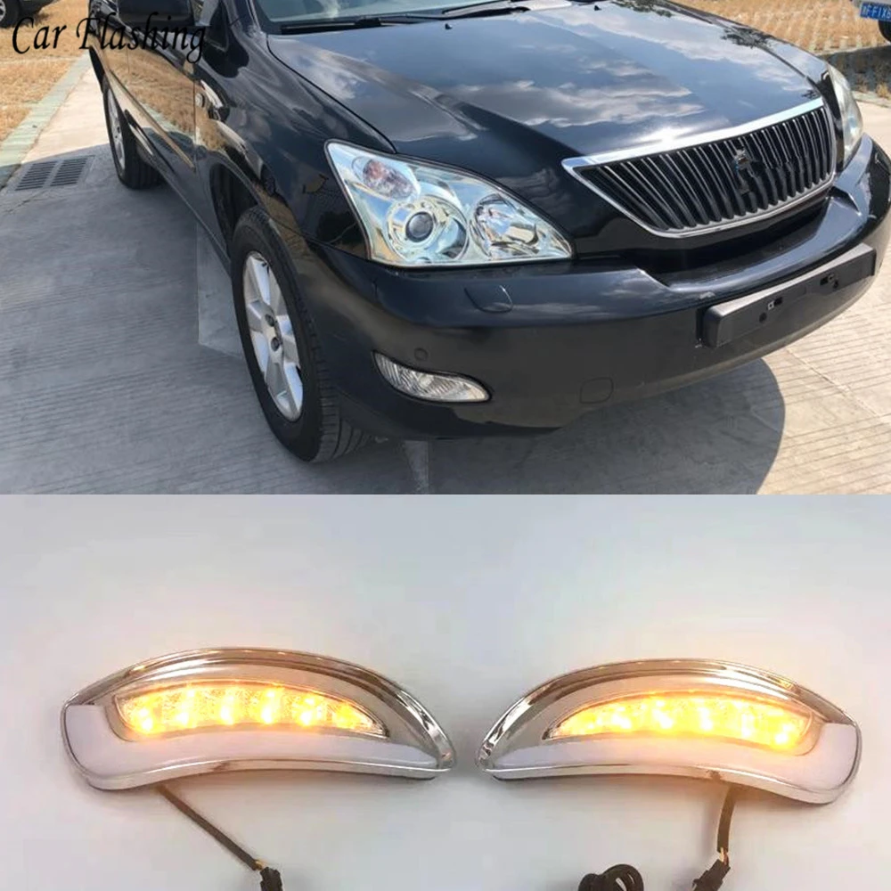 

2Pcs For Lexus RX330 RX350 2003 2004 2005 2006 2007 2008 2009 LED Daytime Running Lights DRL Turn Signal Lamp Car Styling