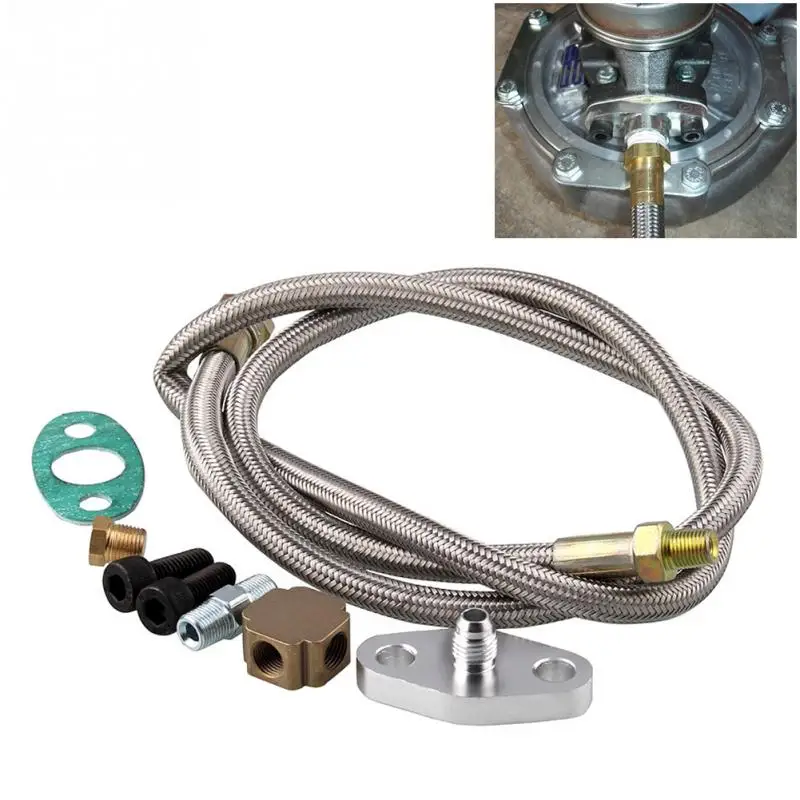 

36" Turbo Oil INLET Feed Line Fitting For Turbo Turbocharger Kit T3/T4 T25/T28 Oil Power Line Adapter Kit