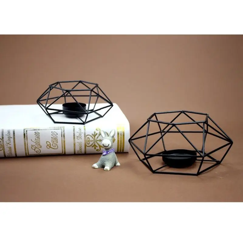 Модный геометрический Железный подсвечник в американском стиле 3D геометрический подсвечник металлический подсвечник для свадебного украшения дома