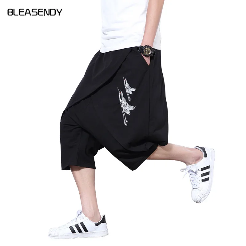 2018 Men Clothing Summer New Men's HaremPants Shorts Fashion Casual Loose Straight 3D Embroidery Shorts Plus Size 4XL 5XL