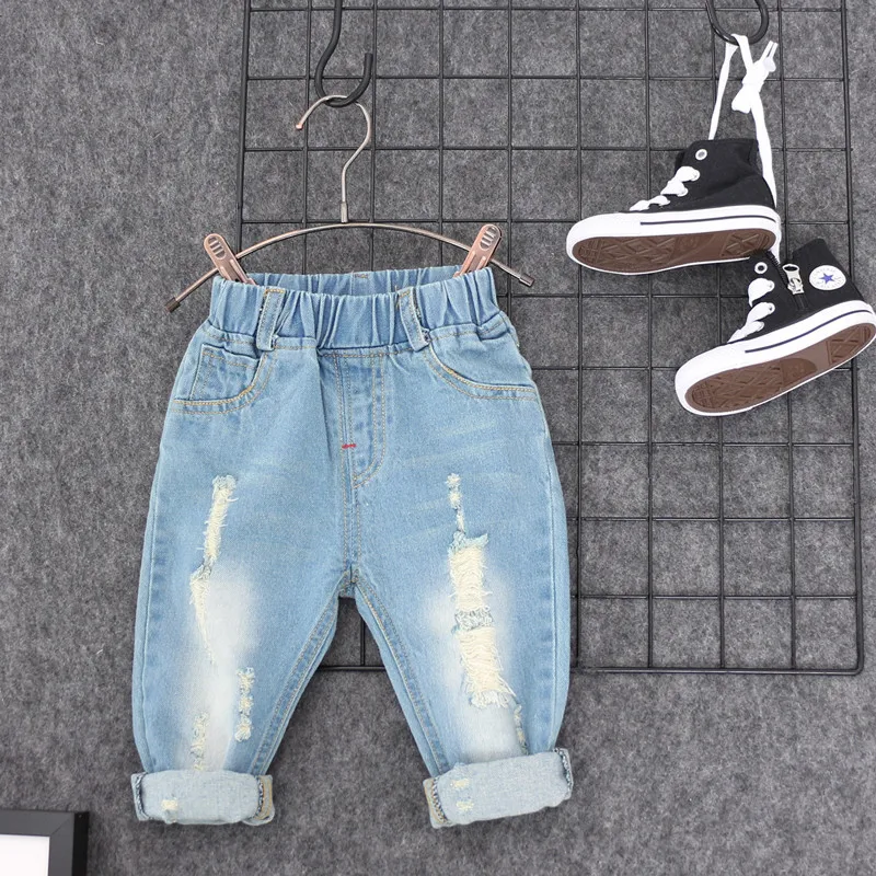 

2017 Spring Kids Jeans Boys Fashion Jeans Children Jeans for Boys Casual Denim Pants 2-5Y Toddler High Quality