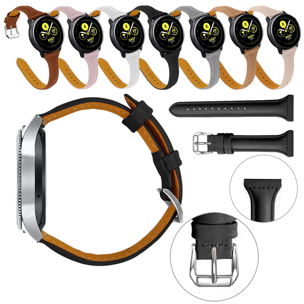 

Genuine Leather 20mm Watch band Quick Release Strap For Samsung Gear S2 SPORT Garmin Vivomove HR Replacement Universal Bands