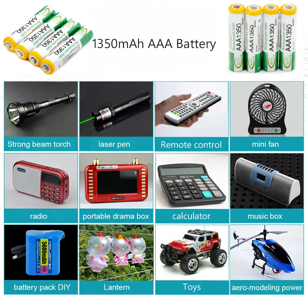 4-20 шт./лот bty AAA 1350mAh 1,2 V Quanlity аккумуляторная батарея AAA 1350mAh BTY Ni-MH 1,2 V аккумуляторная батарея 3A+ отправка