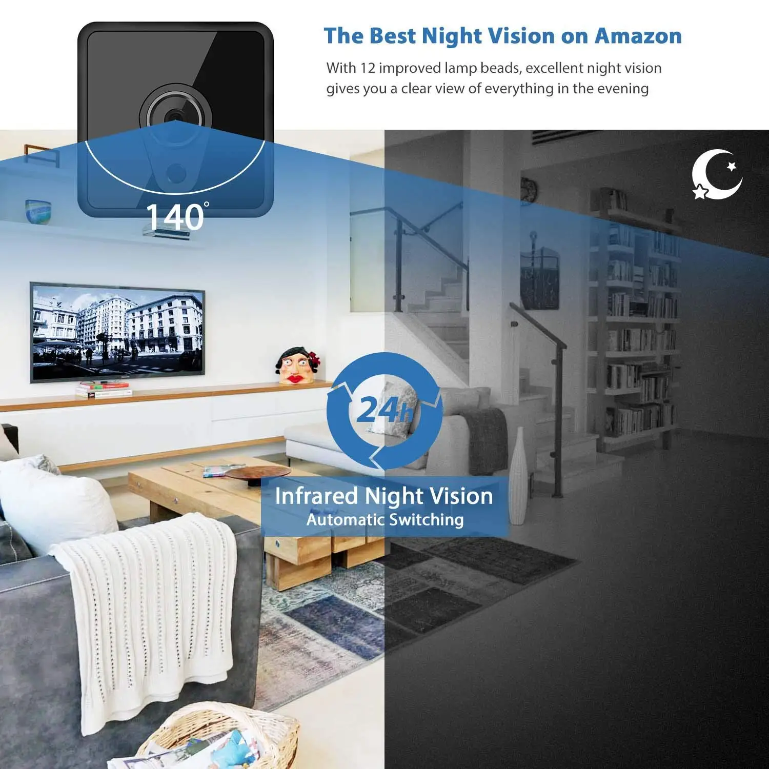 Camsoy S1 WiFi мини-камера 1080P HD IP P2P с функцией ночного видения, удаленная домашняя камера безопасности, беспроводная камера ночного видения, детский монитор