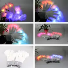 Led gloves luminous flower finger light gloves party supplies dancing club props light up toys glowing unique gloves