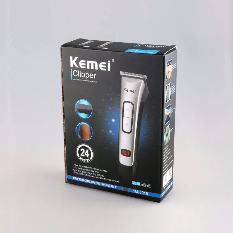 Kemei аккумуляторная электрическая машинка для стрижки волос бритва триммер машинка для стрижки волос с светодиодный жидкокристаллический подсветка витрины BT-269