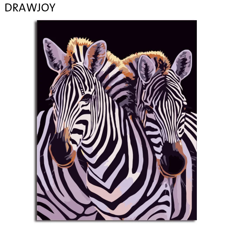 DRAWJOY картина в рамке живопись и каллиграфия животных DIY живопись по номерам Раскраска по номерам