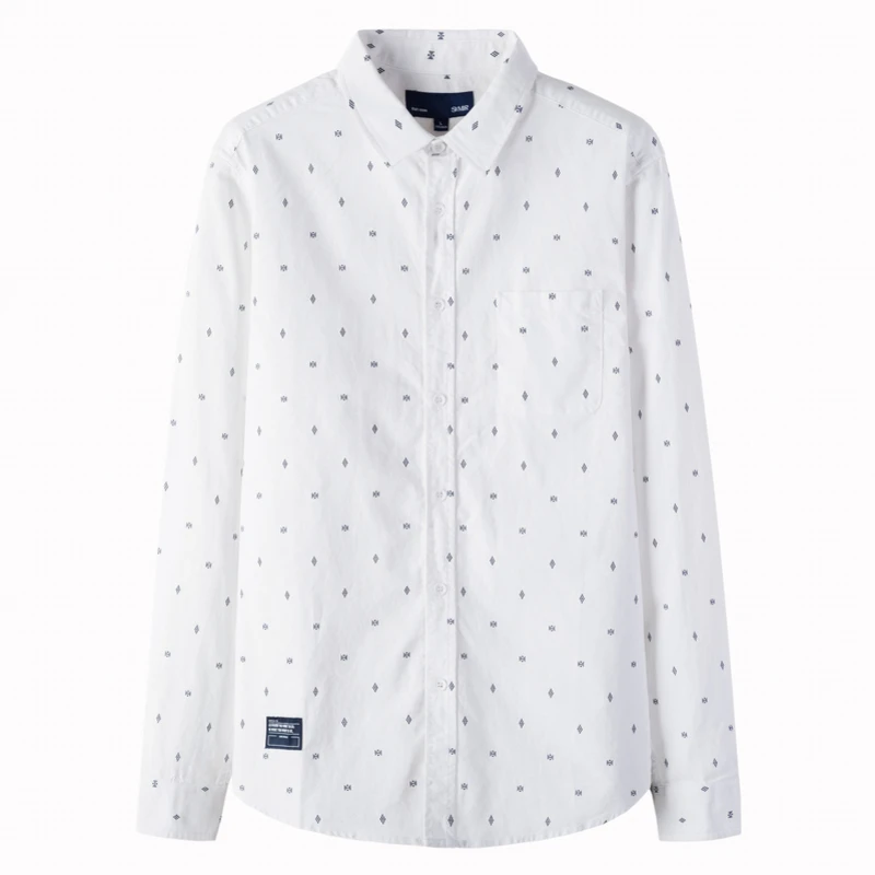SEMIR Мужская рубашка классического кроя из 100% хлопка с рисунком и воротником