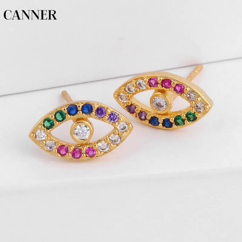 Женские золотые серьги обручи Canner Rainbow круглые геометрические Huggie маленькие со