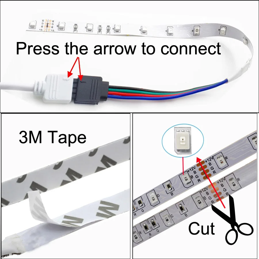 5 метров не водонепроницаемый RGB светодиодные полосы света SMD 2835 DC12V 60leds/м гибкий RGB освещения лента белый/теплый белый/синий в полоску