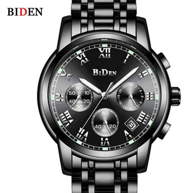 

BIDEN Luxury Watch Men Waterproof Quartz Wrist Watch For Men Stainless Steel Chronograph Luminous Business Casual Man Watches