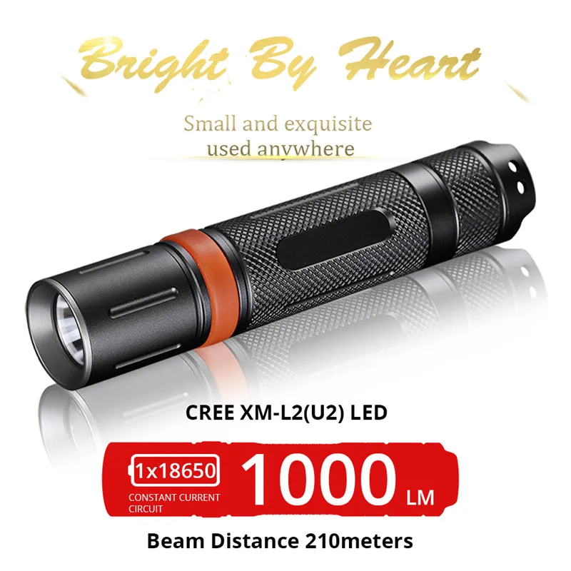 

Mini Flashlight 18650 Flashlight 10W 960LM 500M 2(U2) LED Linterna Tactical IPX-8-level Waterproof 1.5-meter Torch Lanterna