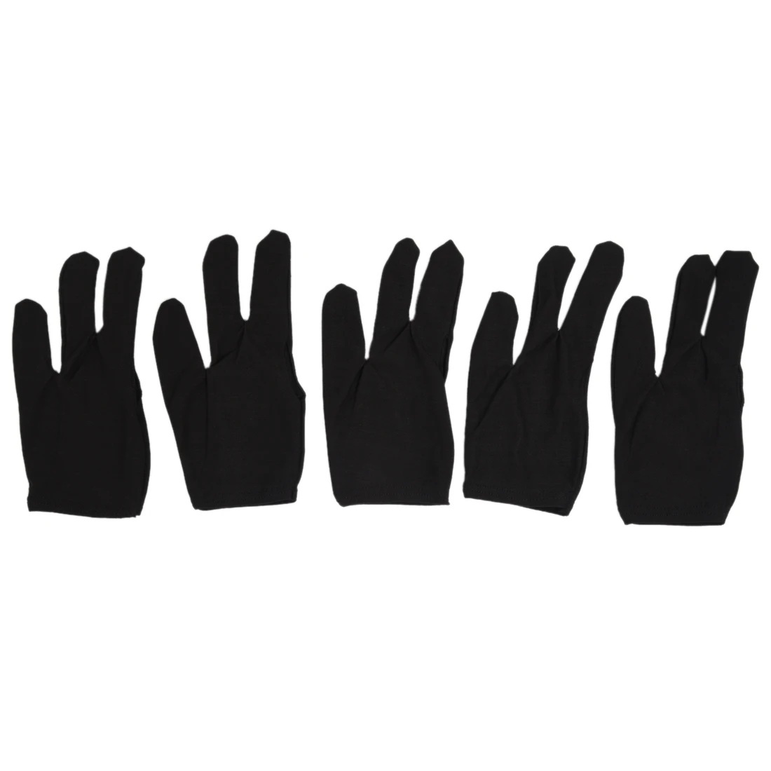 New Sale 5 x 3 Fingers font b Gloves b font for Cue Billiards Snooker Black