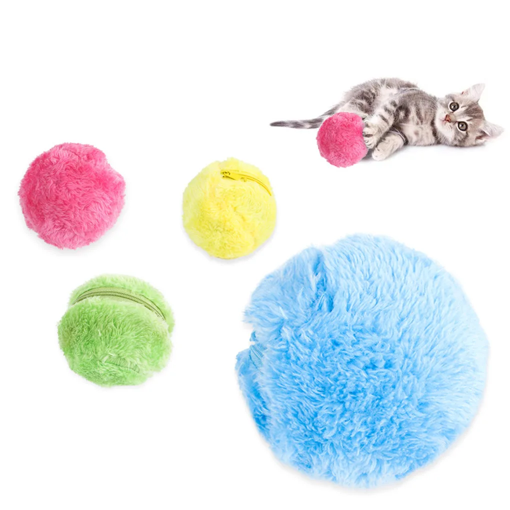 

Pet Electric Toy Ball Magic Automatic Roller Toy Chew Plush Floor Clean Rolling Ball