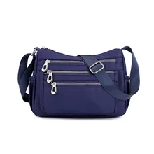 Женские сумки, водонепроницаемые нейлоновые сумки на плечо, повседневные однотонные сумки-тоут, модные маленькие сумки-мессенджеры, черные сумки-Хобо, сумки-мессенджеры