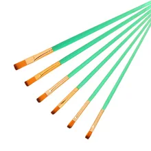 4 вида цветов дополнительно пластиковый стержень детская кисть для рисования плоская верхняя часть нейлоновая краска для волос Акварельная акриловая кисть для рисования 6 шт. в комплекте