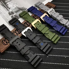 24 мм 26 мм, силиконовая резина Ремешок для часов Замена для Panerai ремешок для часов влагостойкий ремешок для часов Бесплатные инструменты