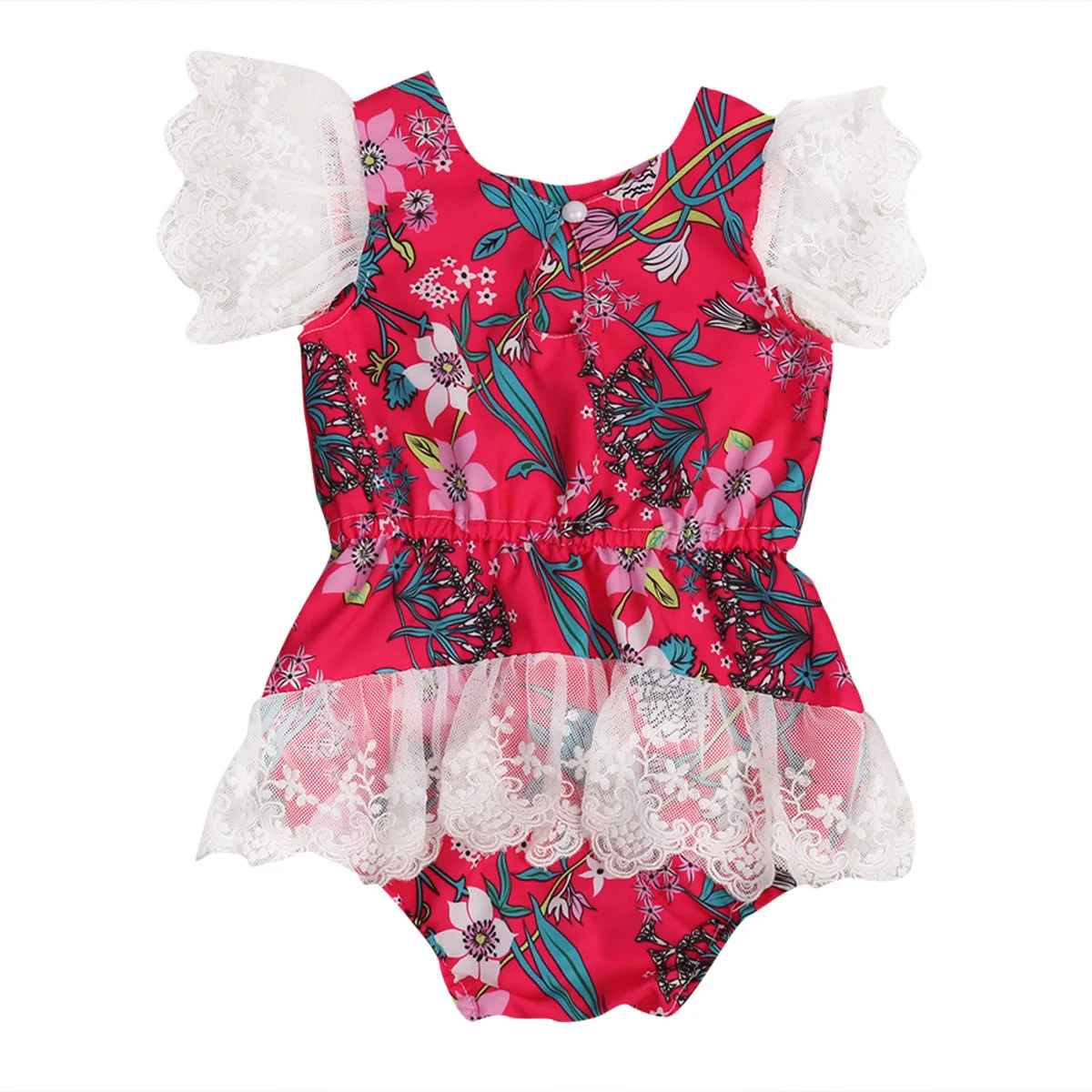 Cute Babies Girls Lace Tulle Floral Bodysuit Baby Girl Bodysuits Flower
