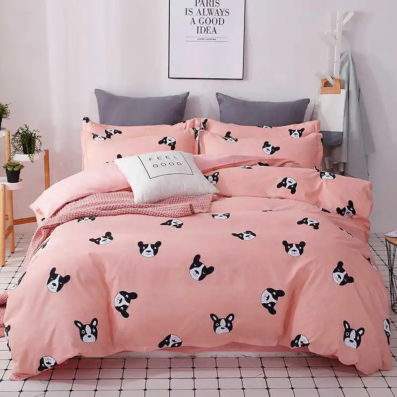 ParkShin Cactus Pattern Fresh Style Bedding Set Simple Home Textiles Duvet Cover Set Flat Bed Sheet Quilt Cover Bed Linen Set - Цвет: 14