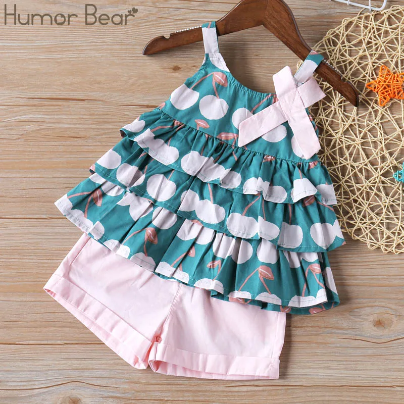 Humor Bear/Одежда для девочек летние комплекты для девочек, комплект г., детская одежда комплекты одежды для девочек Детский костюм из двух предметов одежда для детей - Цвет: green BZ224D