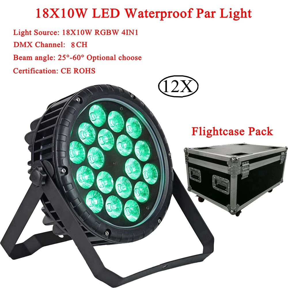 Par Light 18X10W LED RGBW 4IN1 220W Stage Lighting DMX 512 Club Disco Party Ballroom KTV Bar Wedding DJ Projector Spotlight