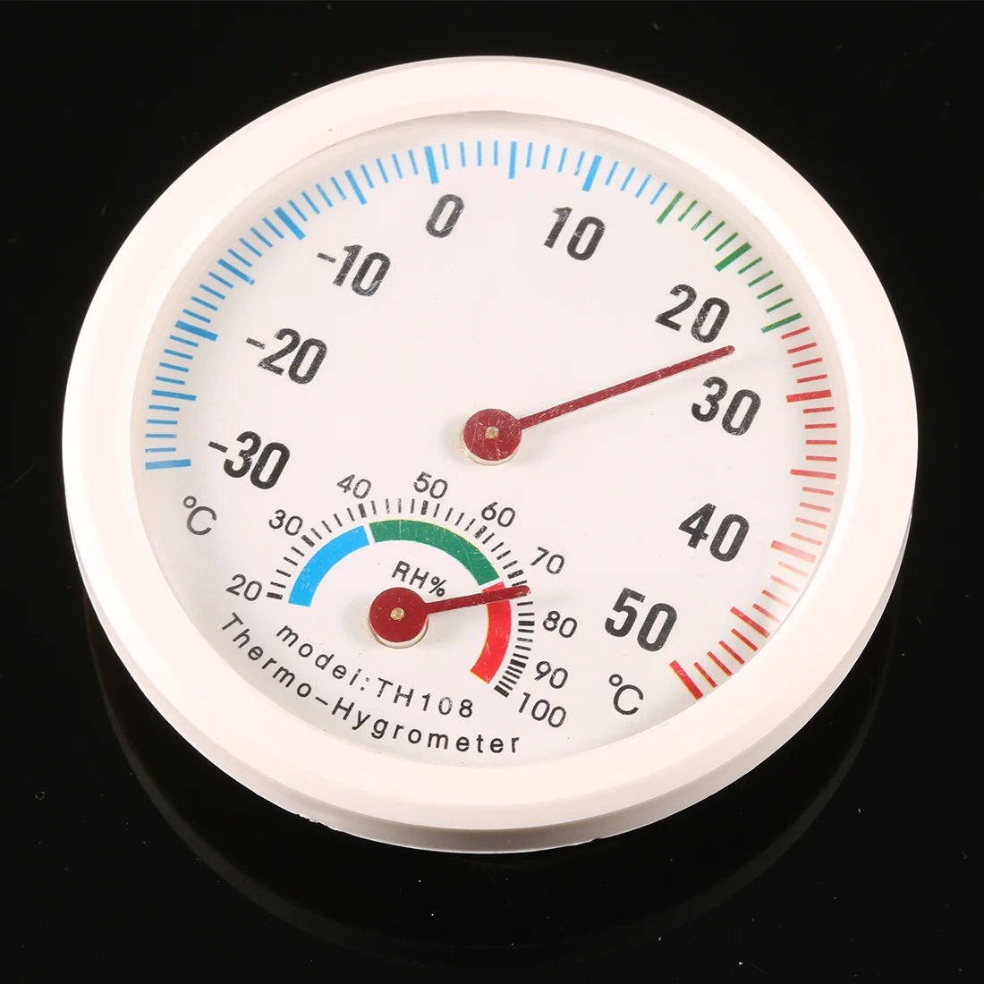 1pc Mini Humidity Thermometer Meters Round Clock shaped Indoor Outdoor