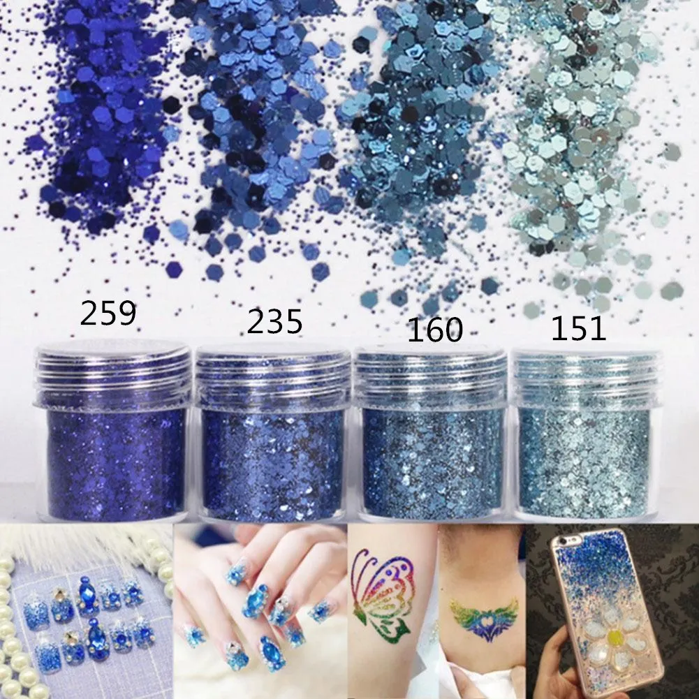 

Sky Blue Nail Art Sequins Glitter DIY Fine Paillette Powder PVC Decoration 1MM Brand New and High Quality