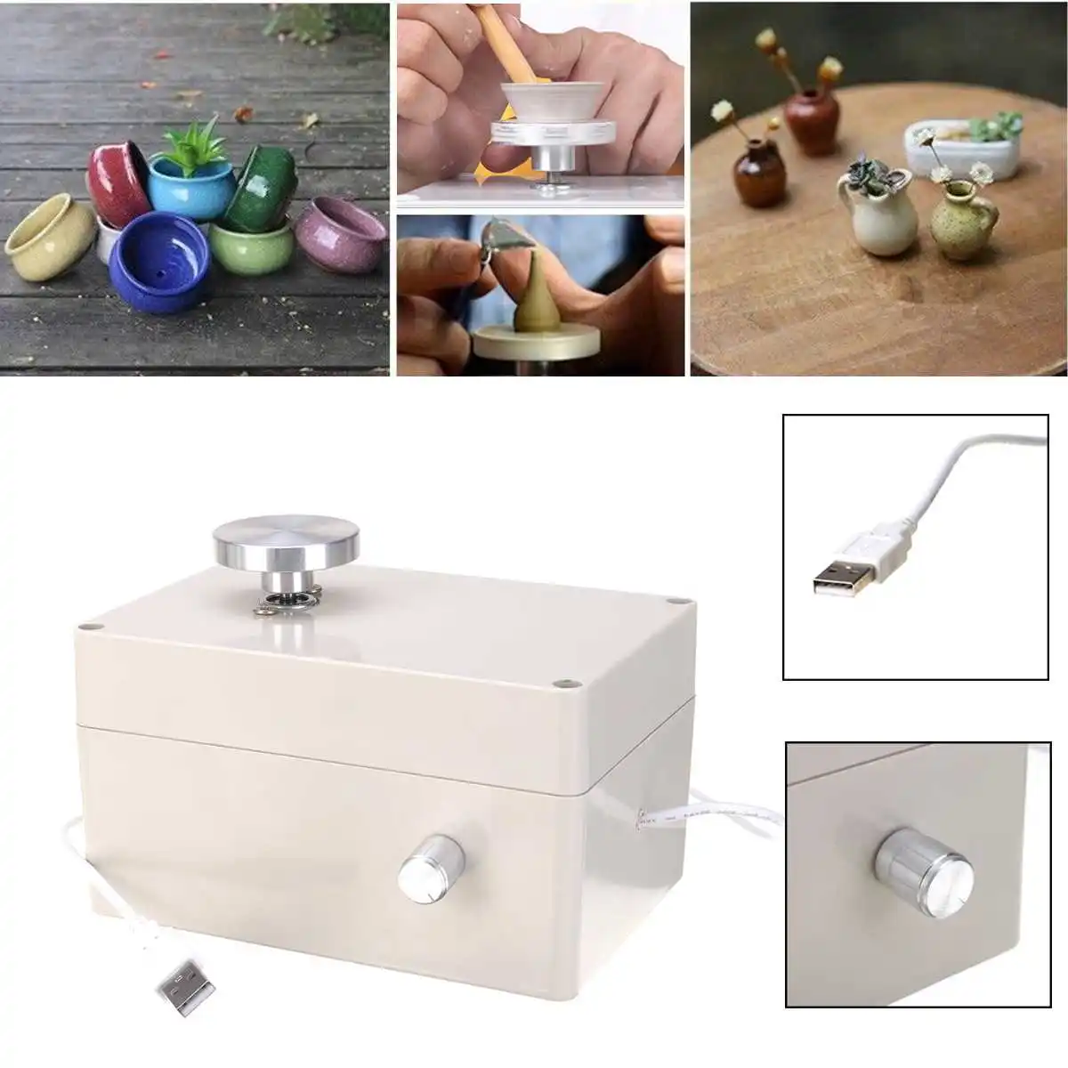 Liga de Alumínio Presente para Crianças Dedo Mini Roda Cerâmica 4.5cm Turntable Knob Stepless Velocidade Mudança Brinquedos Aprendizagem Usb 4 Brinquedos e hobbies