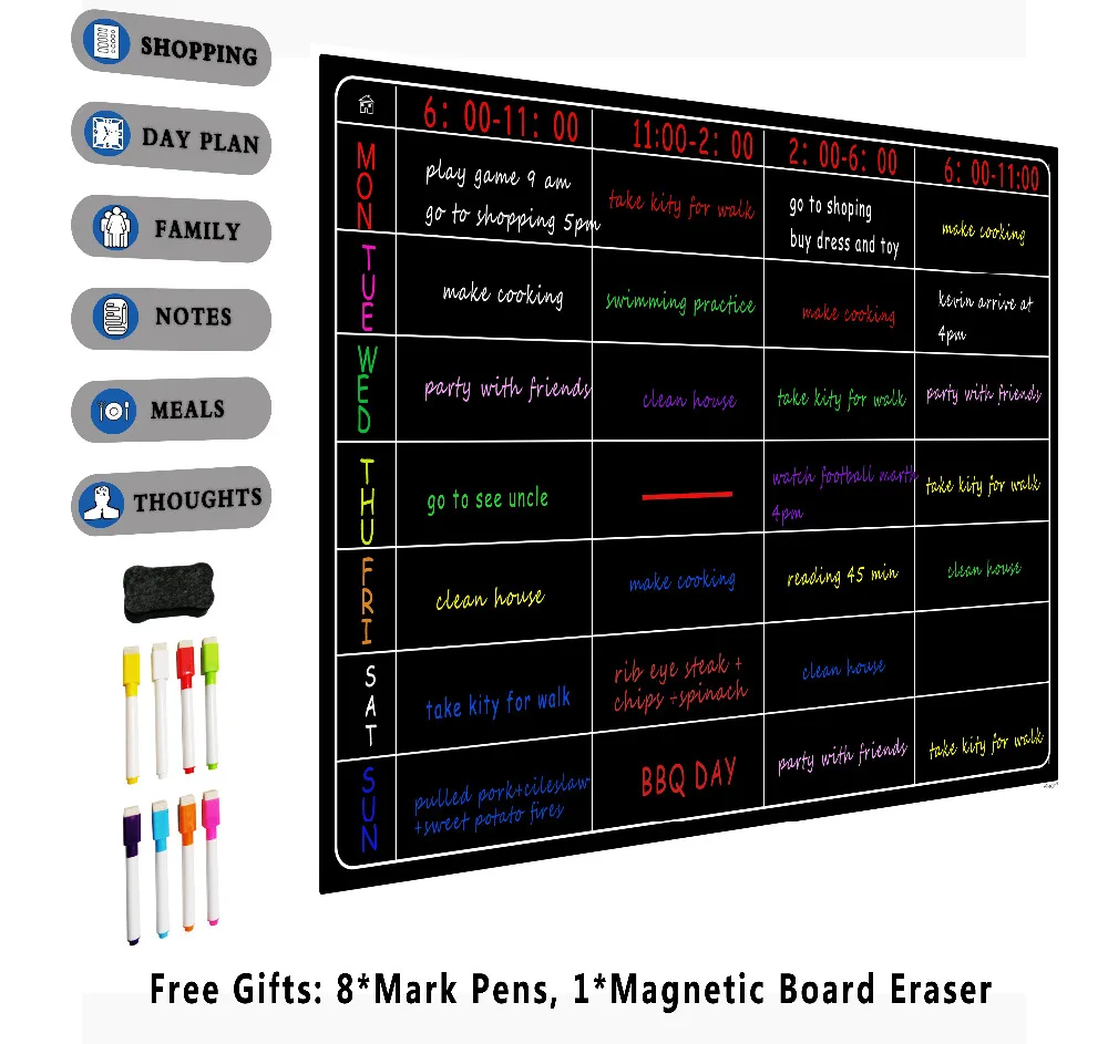 8 ручка магнитная доска сухое стирание календарь доска ежемесячный холодильник календарь на холодильник магнитная доска меловая доска