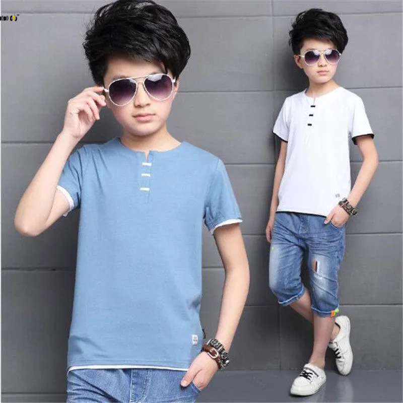 

Summer T Shirt For Boy Casual Children Clothing Short Sleeve Cotton Boys Tops 2018 Kids T Shirts 5 6 7 8 9 10 11 12 Years