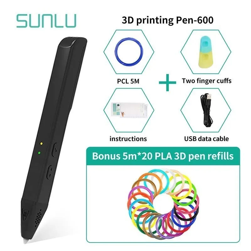 

100M PLA Reiffs With SL-600 3D Pens For Children DIY Gift Box Set Normal/Low 2 Models Temperature 3D Printing Pen For Kids
